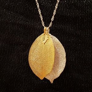 New Silver & Gold Leaf Necklace